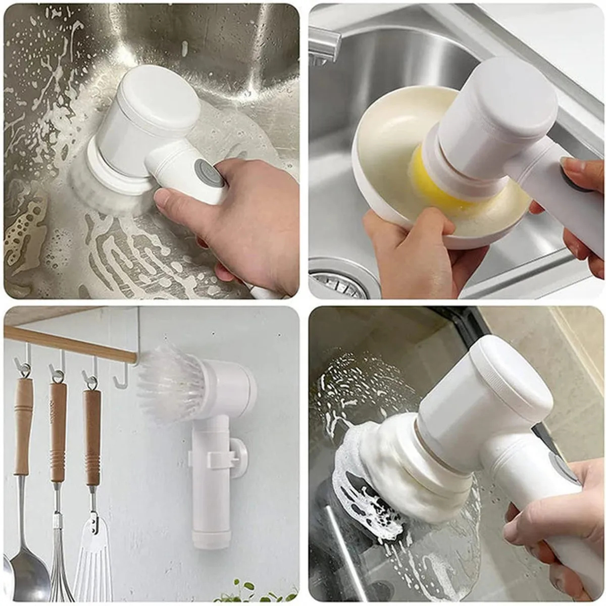 Escova Elétrica de Limpeza 5 em 1 – Potência e praticidade na sua limpeza!
