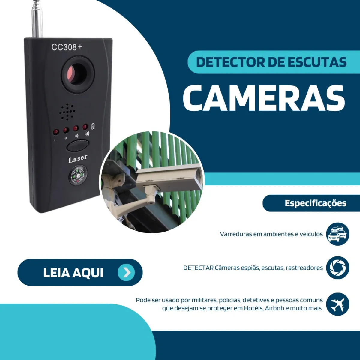 Detector de Câmeras e Escutas  sua Privacidade em Primeiro Lugar!