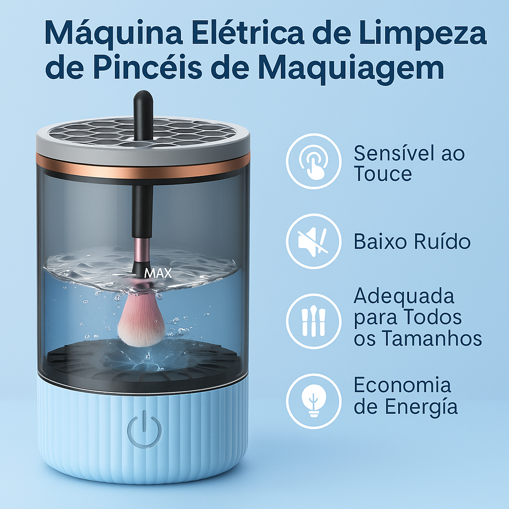 Brush Clean - Higienização Automática para Pincéis de Maquiagem