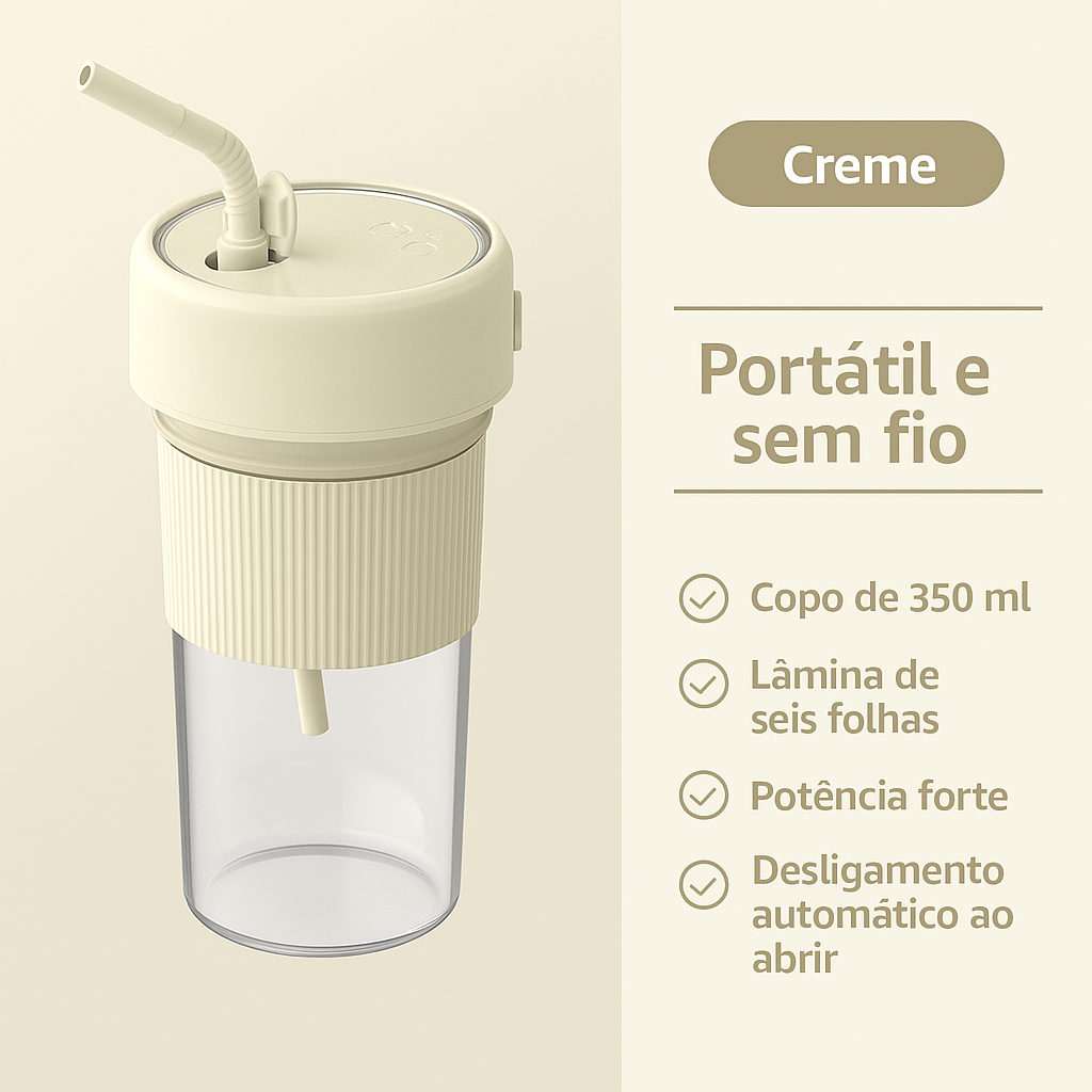 Mini Mixer Portátil Sem Fio Fowod - Sucos Frescos em Qualquer Lugar!