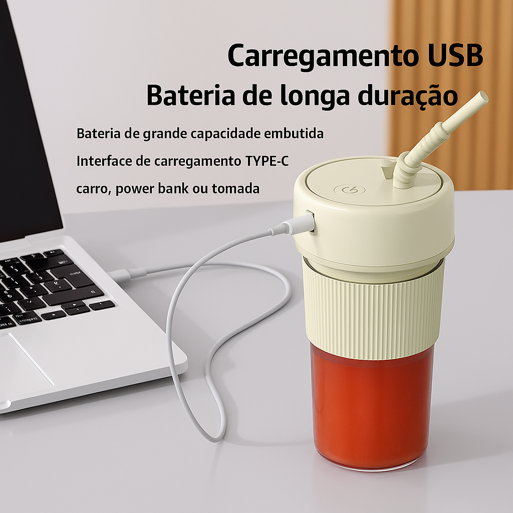Mini Mixer Portátil Sem Fio Fowod - Sucos Frescos em Qualquer Lugar!