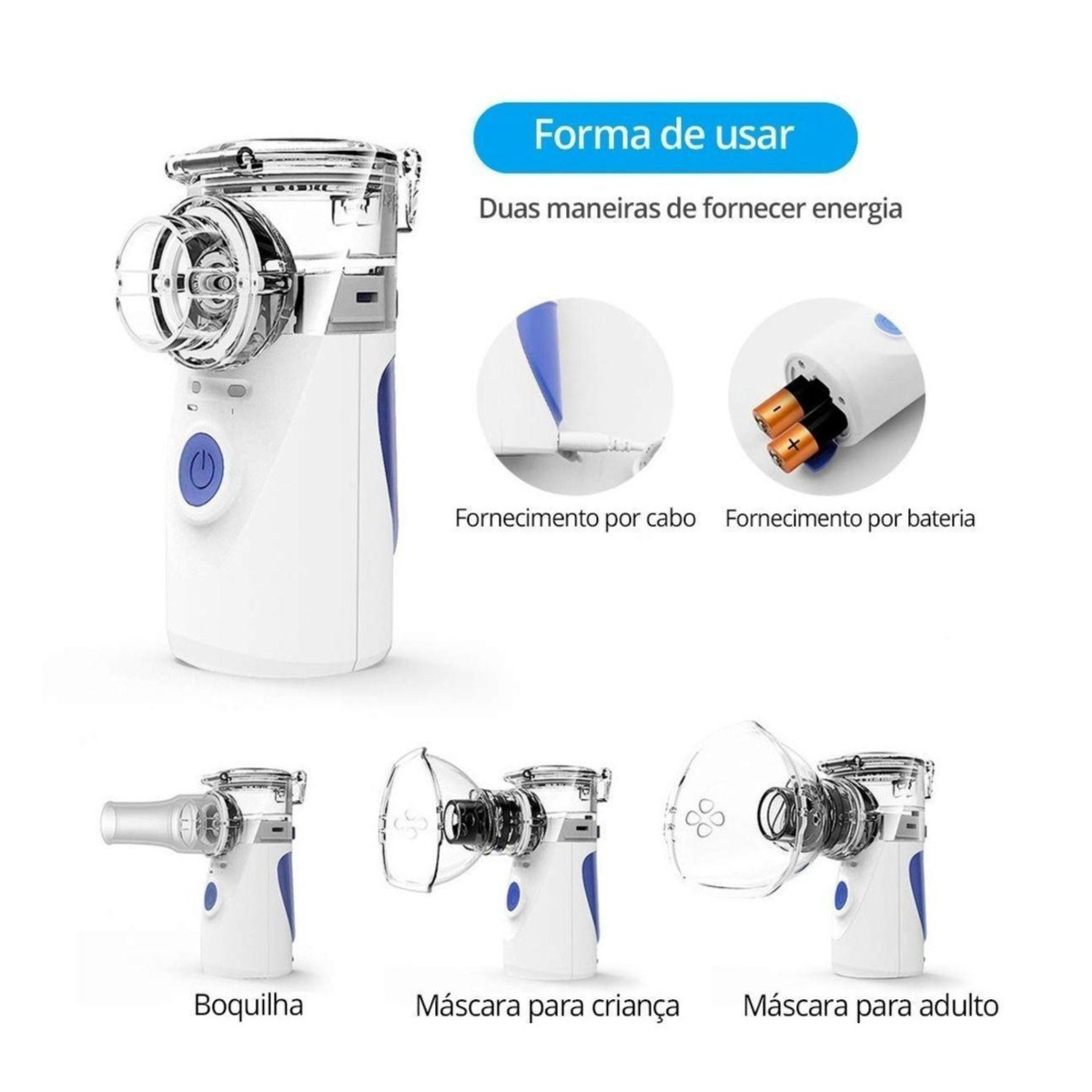 Nebulizador Portátil Adulto e Infantil – Respire Melhor em Qualquer Lugar