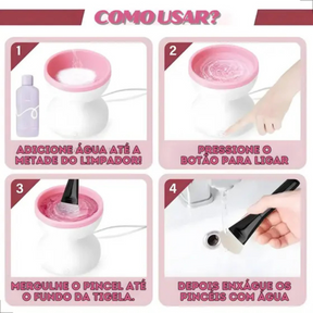 Lavador Elétrico de Pincéis – Sua Make Mais Linda e Sua Pele Mais Protegida!