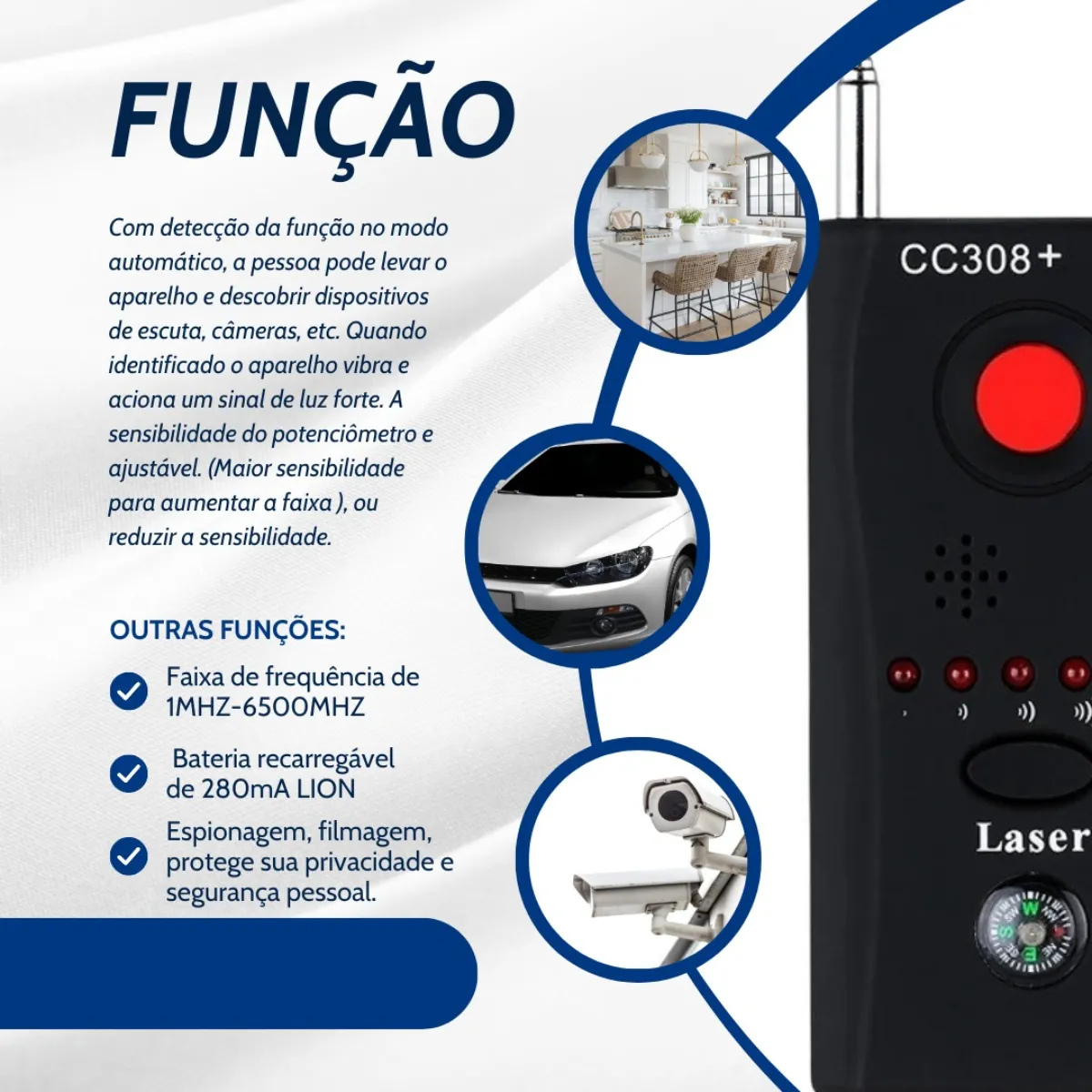 Detector de Câmeras e Escutas  sua Privacidade em Primeiro Lugar!
